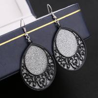 Zinc Alloy Drop Earring, Teardrop, plated, for woman & frosted 50-60mm 