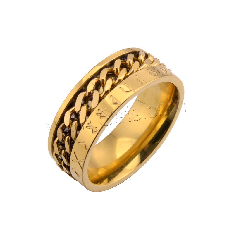 acero inoxidable 304 anillo, Recubrimiento iónico al vacío, diverso tamaño para la opción & para hombre, más colores para la opción, tamaño:7-12, Vendido por UD