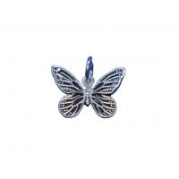 Colgante de plata de rey de animal, plata de ley 925, Mariposa, Bricolaje, más colores para la opción, 11x16mm, Vendido por UD