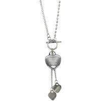 Collier de bijoux de titane, Acier titane, coeur, poli, bijoux de mode & pour femme, argent cm, Vendu par PC