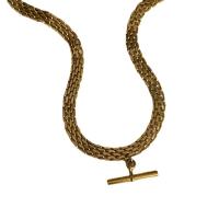 Collier de bijoux de titane, Acier titane, avec 1.97inch chaînes de rallonge, Plaqué d'or 18K, bijoux de mode & unisexe, plus de couleurs à choisir Environ 17.7 pouce, Vendu par PC