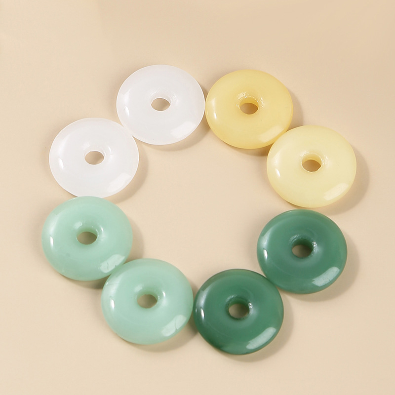 Gemstone Jewelry Pendant, Donut, polished, imitation jade & different size for choice, more colors for choice, Sold By PC