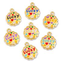 Zinc Alloy Enamel Pendants, gold color plated, DIY 