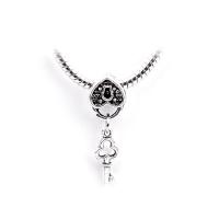 Zinc Alloy European Pendants, Key, silver color plated, Unisex Approx 