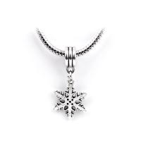 Zinc Alloy European Pendants, Snowflake, silver color plated, Unisex Approx 