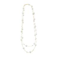 Collier de perles en plastique, perle de plastique, avec alliage de zinc, Rond, Placage de couleur d'or, bijoux de mode & multicouche & pour femme, plus de couleurs à choisir .66 m, Vendu par PC