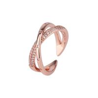 Cubic Zirconia Micro Pave Brass Finger Ring, Geometrical Pattern, plated, adjustable & micro pave cubic zirconia & for woman 7mm, US Ring .5 