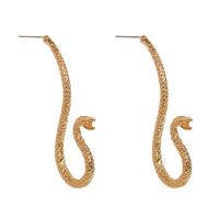 Pendientes de Perno de Aleación de Zinc, Serpiente, chapado en color dorado, Joyería & para mujer, 55mm, Vendido por Par