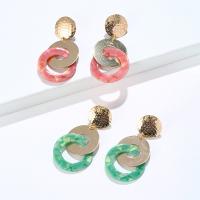 Zinc Alloy Drop Earring, with Acetate, fashion jewelry & for woman 