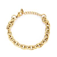 Stainless Steel Chain Bracelets, 304 Stainless Steel, Vacuum Ion Plating, fashion jewelry & for woman, golden cm 