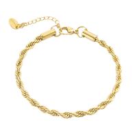 Stainless Steel Chain Bracelets, 304 Stainless Steel, with 3cm extender chain, Vacuum Ion Plating, fashion jewelry & for woman, Crystal Gold cm 