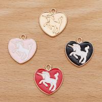 Zinc Alloy Enamel Pendants, Heart, KC gold color plated, Unisex Approx 