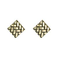 Pendientes de Perno de Aleación de Zinc, Cuadrado, color antiguo de latón chapado, para mujer, 25x25mm, Vendido por UD