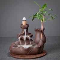 Incense Smoke Flow Backflow Holder Ceramic Incense Burner, Purple Clay, handmade, for home and office & durable 