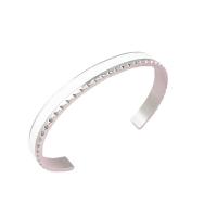 Acier titane bracelet manchette, Lettre C, bijoux de mode & pour femme & autocollant époxyde, argent, 6mm, Diamètre inté Environ Vendu par PC