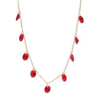 Collier de bijoux de titane, Acier titane, avec strass, Placage de couleur d'or, pour femme, plus de couleurs à choisir Environ 20 pouce, Vendu par PC