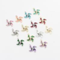 Zinc Alloy Enamel Pendants, Pinwheel, plated, DIY & with rhinestone Approx 