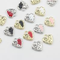 Zinc Alloy Enamel Pendants, Heart, plated, DIY Approx 