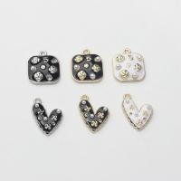 Zinc Alloy Enamel Pendants, with Plastic Pearl, plated, DIY Approx 