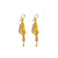 Moda flecos pendientes, metal, chapado en color dorado, Joyería & para mujer, dorado, 65mm, Vendido por Par