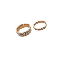 Titan Stahl Fingerring, Titanstahl, Kreisring, Vakuum-Ionen-Beschichtung, Modeschmuck & verschiedene Stile für Wahl & für Frau & mit Strass, Kristall-Rose-Gold, Größe:6-9, verkauft von PC