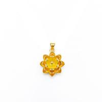 Pendentifs en laiton de fleur, Placage de couleur d'or, DIY, doré Vendu par PC