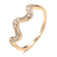 Cubic Zirconia Micro Pave Brass Finger Ring, rose gold color plated & micro pave cubic zirconia & for woman, 6mm, US Ring 