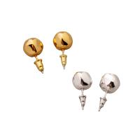 Brass Stud Earring, Round, plated, fashion jewelry & for woman 10mm 