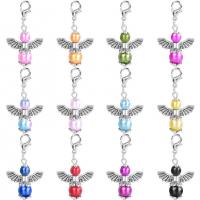 bijoux de porte-clés en Alliage de zinc, avec plastique revêtu de cuivre, aile d'ange, Placage de couleur argentée, DIY, plus de couleurs à choisir Vendu par PC