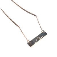 Collier de bijoux de titane, Acier titane, avec 1.97 chaînes de rallonge, rectangle, Plaqué or 18K, pour femme, plus de couleurs à choisir .54 pouce, Vendu par PC