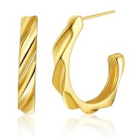 Brass Stud Earring, 18K gold plated, fashion jewelry & for woman, golden 