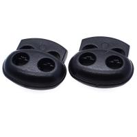 Plastic Spring Stopper Buckle, DIY, black 