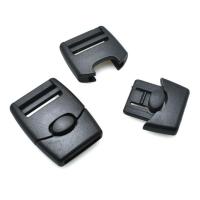 Plastic Release Buckle, Rectangle, DIY, black 