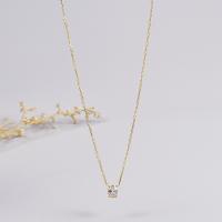 Stainless Steel Jewelry Necklace, 316L Stainless Steel, with 6cm extender chain, Vacuum Ion Plating & fashion jewelry & for woman & with rhinestone, gold cm 