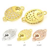 Cubic Zirconia Micro Pave Brass Connector, plated, micro pave cubic zirconia 