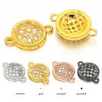 Cubic Zirconia Micro Pave Brass Connector, plated, micro pave cubic zirconia 