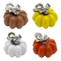 Zinc Alloy Enamel Pendants, Pumpkin, plated, DIY 