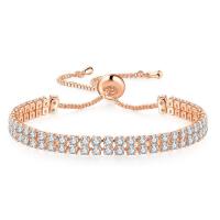 Cubic Zirconia Micro Pave Brass Bracelet, plated, micro pave cubic zirconia & for woman Approx 10.2 Inch 