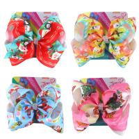 Children Hair Clip, Cloth, with Zinc Alloy, Bowknot, printing, Girl 203mm 