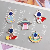 Zinc Alloy Enamel Pendants, gold color plated multi-colored 