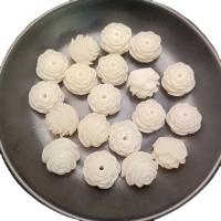 Resin Jewelry Beads, Flower, imitation Bodhi & DIY, white Approx 