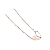 Collier de bijoux de titane, Acier titane, avec coquille blanche, avec 1.57 chaînes de rallonge, coeur, Placage de couleur d'or, pour femme, doré .96 pouce, Vendu par PC