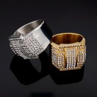 Strass Edelstahl Fingerring, 316 L Edelstahl, unisex & verschiedene Größen vorhanden & mit Strass, keine, 20mm, verkauft von PC