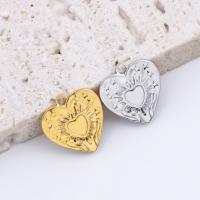 Stainless Steel Heart Pendants, 304 Stainless Steel, Vacuum Ion Plating, DIY 