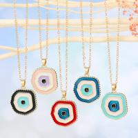 Evil Eye Jewelry Necklace, Zinc Alloy, with 5cm extender chain, gold color plated, fashion jewelry & for woman & enamel cm 