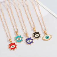 Evil Eye Jewelry Necklace, Zinc Alloy, with 5cm extender chain, gold color plated, fashion jewelry & evil eye pattern & for woman & enamel cm 