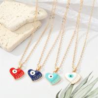 Evil Eye Jewelry Necklace, Zinc Alloy, with 5cm extender chain, Heart, gold color plated, fashion jewelry & for woman & enamel cm 