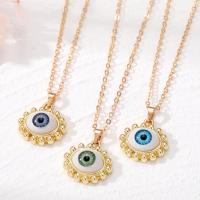 Evil Eye Jewelry Necklace, Zinc Alloy, with Resin, with 5cm extender chain, gold color plated, fashion jewelry & for woman cm 