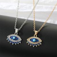 Evil Eye Jewelry Necklace, Zinc Alloy, with 5cm extender chain, plated, fashion jewelry & for woman & enamel & with rhinestone cm 