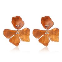 Resin Drop Earring, fashion jewelry & for woman & with rhinestone 